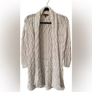 Tommy Bahama Fishermancore Cardigan Nautical Beach Linen Open Knit Crochet Small